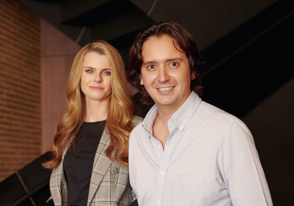 Empresarios exitosos colombianos Brynne McNulty y Sebastián Noguera