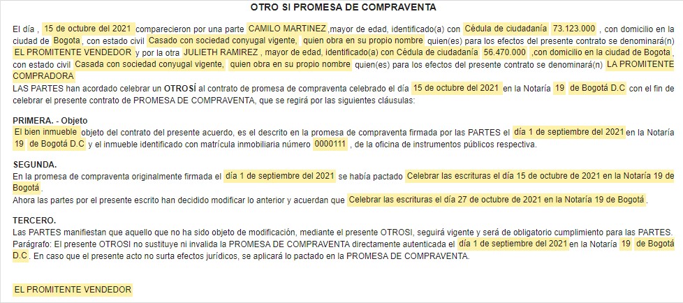 modelo otrosi modificatorio