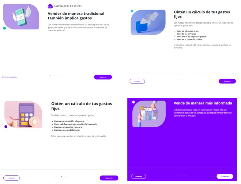 Introducción de calculadora de gastos Habi